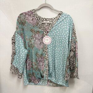 NWT UMGEE Mixed Boho Blouse - Size M